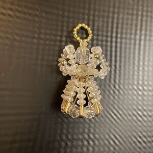 Angel Brooch Vintage Handmade Safety Pin Beaded